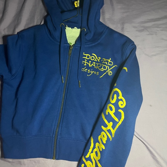 Ed Hardy Blue  Hoodie - Picture 2 of 3